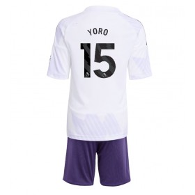 Dětské fotbalový komplet Manchester United Leny Yoro #15 Venkovní košile 2025-26 Krátkým Rukávem